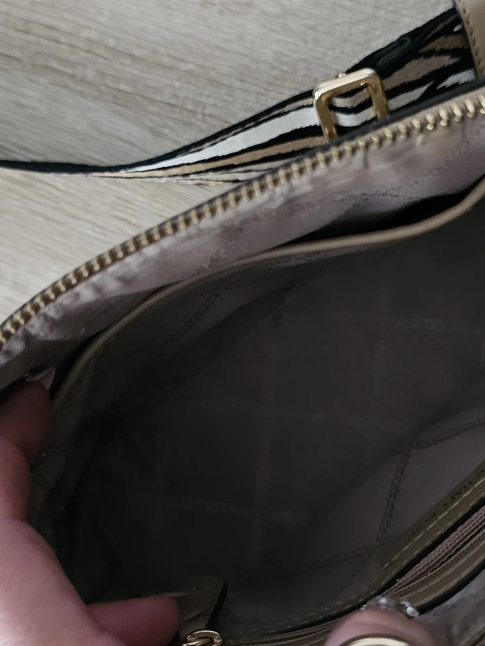 Michael Kors Taupe Saffiano Leather Crossbody Bag